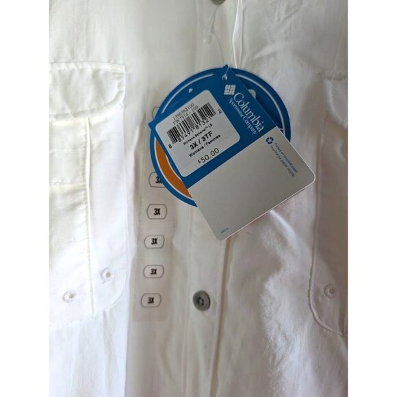 Columbia Shirt Women's Size 3X PFG Bahama Button Front Vented Omni Shade NEW - Picture 5 of 9